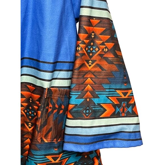 Women’s Yellowstone Jacket Poncho 3XL Pockets Hood Aztec Bell Sleeves - Picture 5 of 12